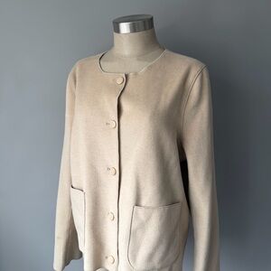 Bagatelle Collection Beige Button Front Jacket Women’s Large Soft Minimalist
